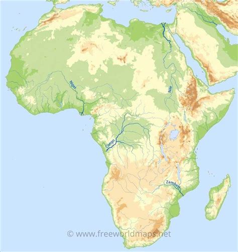 major rivers  africa africa africa map geography map