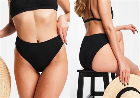 TEKSTUROWANY DÓŁ OD BIKINI WYSOKI STAN S oficjalne archiwum Allegro