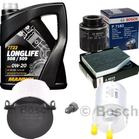 BOSCH INSPECTION SET 5L mannol Longlife 0W 20 pour VW Coléoptère