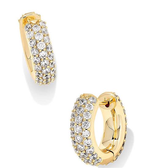 Kendra Scott Mikki Pave Huggie Crystal Hoop Earrings Dillards