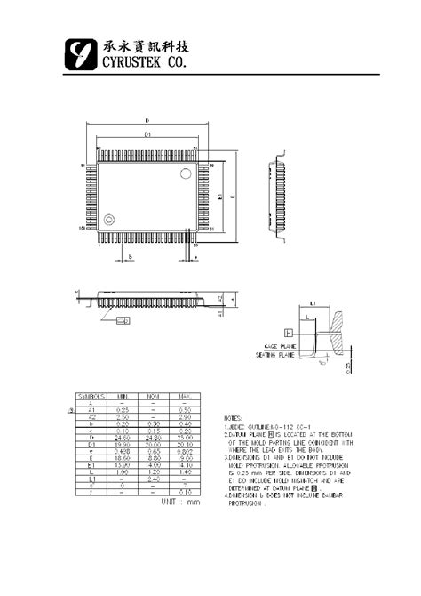 ES51920 datasheet(11/11 Pages) CYRUSTEK | LCR meter chipset