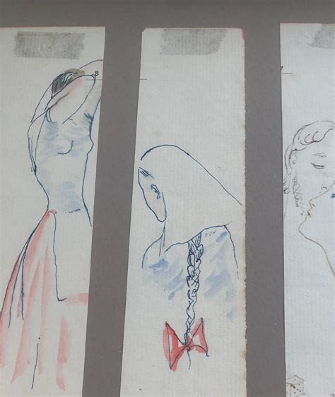 Pere Pruna Y Ocerans Four Drawings Colored Inks Nude For Sale At StDibs