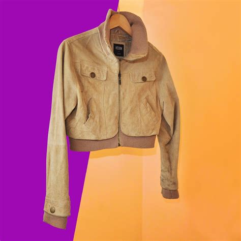Jaqueta De Couro 100 Cropped Nude Casaco Feminino Helium Nunca Usado 37370206 Enjoei