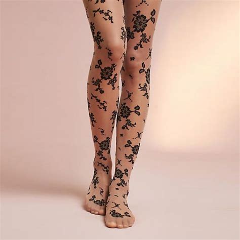 NWT ANTHROPOLOGIE Tintoretta Floral Nude Tights SM Floral Tights Multi Coloured Tights Tights