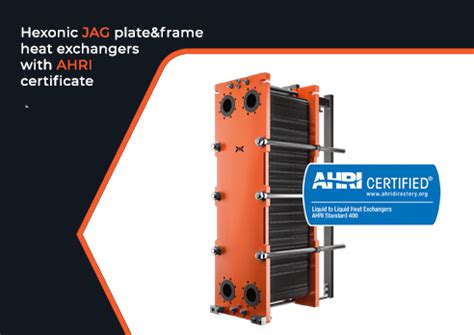 Hexonic JAG Plate Frame Heat Exchangers With AHRI Certificate Hexonic