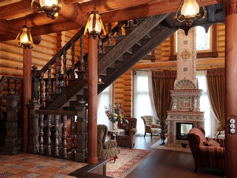 Русский стиль в интерьере загородного дома | Russian interiors, Country ...