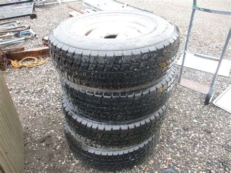 (4) Dodge 8-lug steel wheels, 16.5" with 8.75R 16.5LT tires load range ...