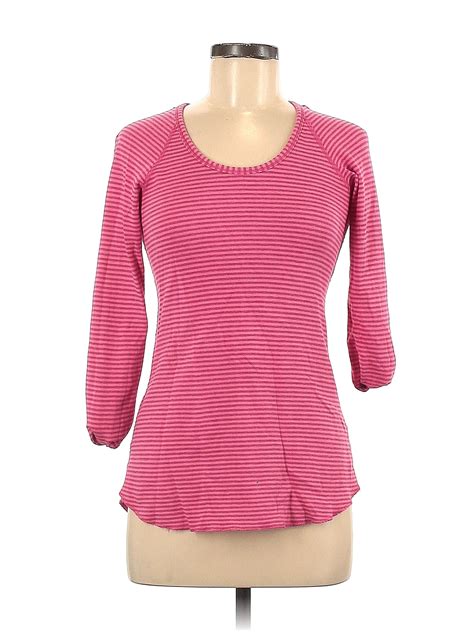 Lululemon Athletica Color Block Stripes Pink Active T Shirt Size 6 8