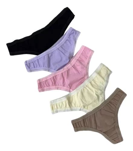 Kit C Calcinhas Fio Dental Algod O B Sica Lisa Lingerie Parcelamento Sem Juros