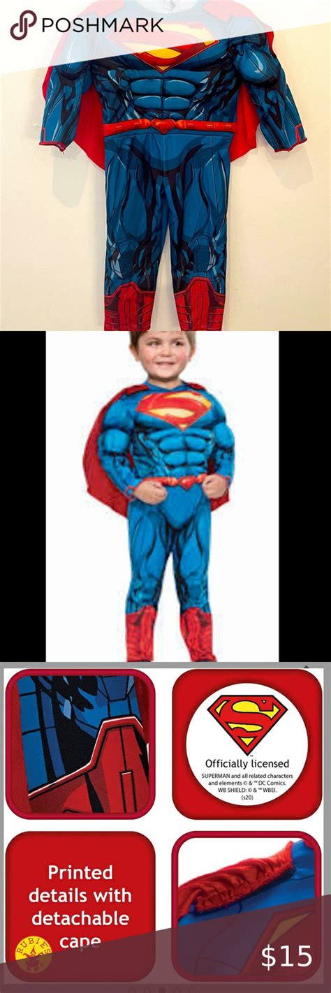 Superman Toddler Muscle Costume W Detachable Cape Pls Read Full