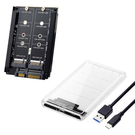 Buy CY M 2 SATA SSD To 2 5inch SATA Adapter Dual NGFF B M Key M 2 SSD