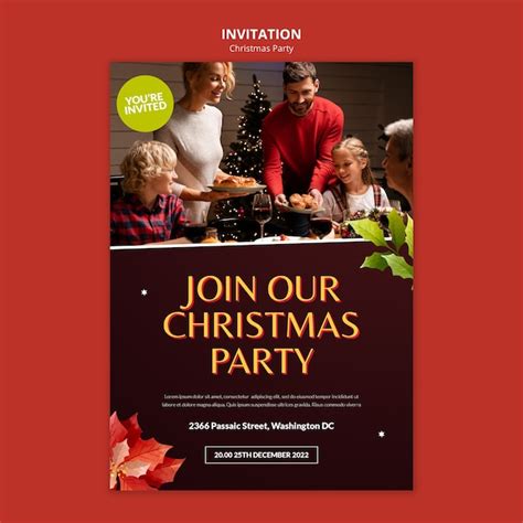 Premium Psd Christmas Party Invitation Template