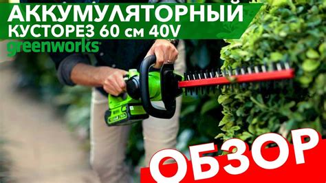 Обзор на кусторез Greenworks 60 см Greenworks 40V G40HT61 - YouTube