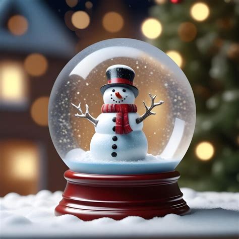 Premium Photo Realistic Transparent Crystal Clear Snow Globe