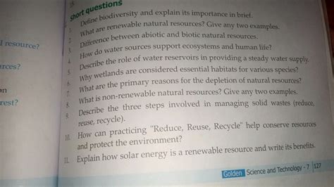Short questions Define biodiversity and explain its importance in brief.