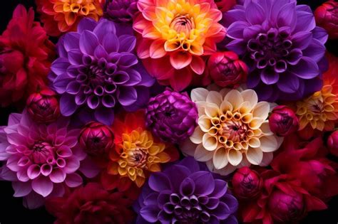 Premium Photo Top View Of Flowers And Petals