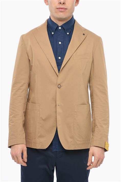 Tagliatore Cotton Unlined Blazer With Welt Pockets Men Glamood Outlet