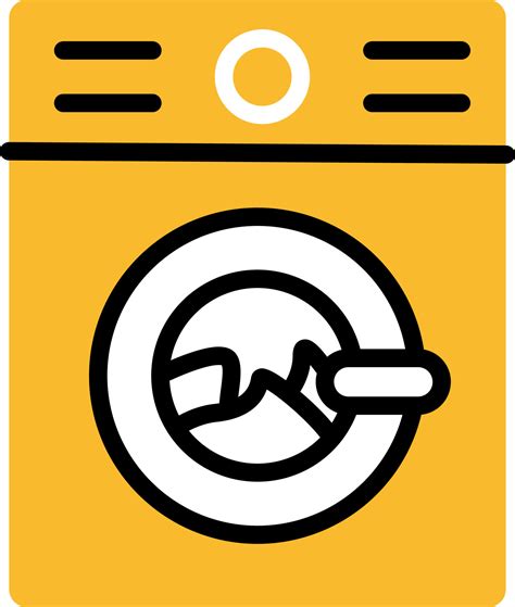 Yellow Washing Machine Illustration Vector On A White Background