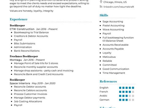 Bookkeeper Resume Example In 2025 Resumekraft