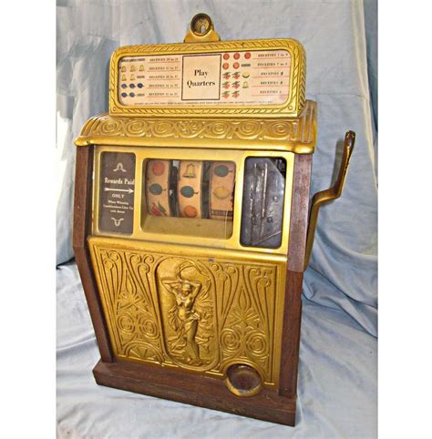 Antique Art Deco Caille Nude Front Slot Machine C Coin Operated One Arm Bandit Vintage Slot