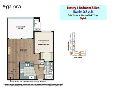 1 Bedroom Den Plans La Galleria New Luxury Condos In Abbotsford Bc