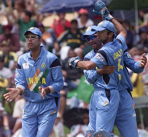 Yuvraj Singh Dravid And Kaif Celebrate Yet Another Wicket