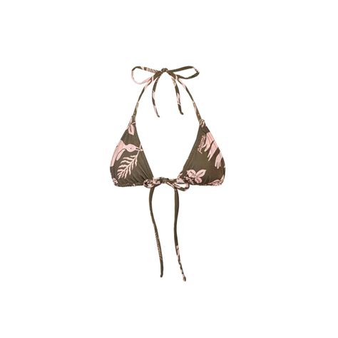 Paume Yeşil Beau Floral Earth Micro Üçgen Bikini Üstü hipicon