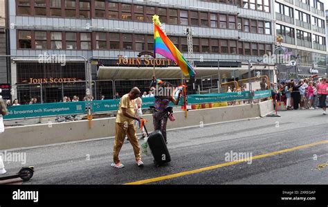 Stockholm Sweden August 3 2024 Gay Pride A Glimpse Of The Parade In The City Center Stock
