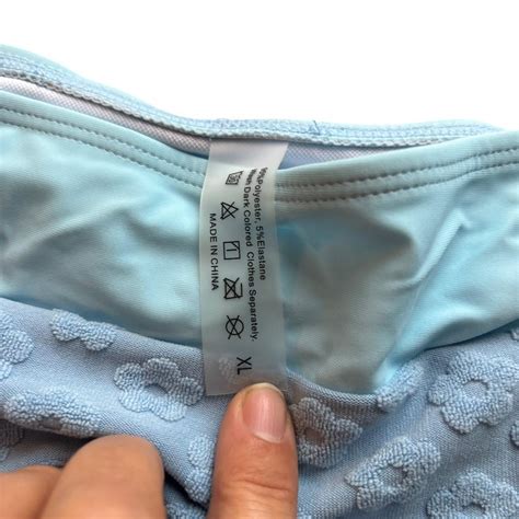 Blue Floral Bikini Set With High Waisted Bottoms Depop