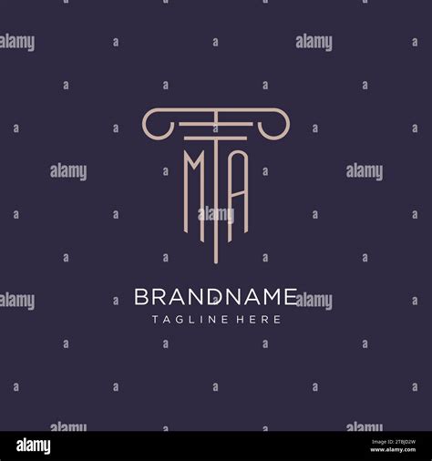 Ma Initial With Pillar Logo Design Luxury Law Office Logo Style Design