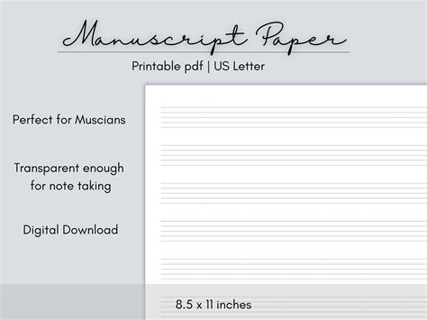 Printable Manuscript Paper - Etsy
