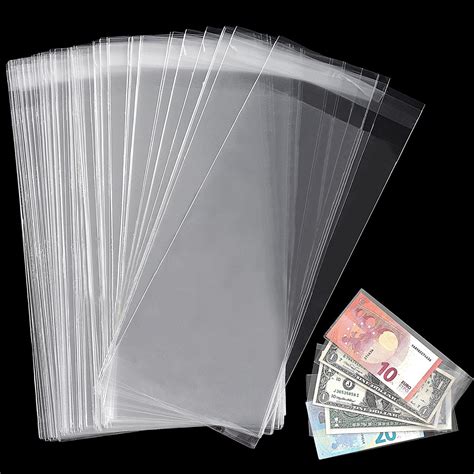 100 Piece Clear Money Holder Set With Case Dollar Bill Protector For