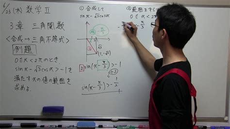 高校数学 解説動画 数学Ⅱ 3章 三角関数 合成→三角不等式 例題 Youtube