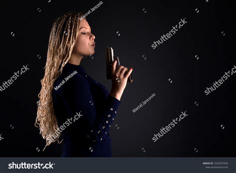 Sexy Blonde Woman Gun Stock Photo Shutterstock