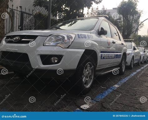 Ecuadorian Police Standing By In Cotacachi Editorial Photo