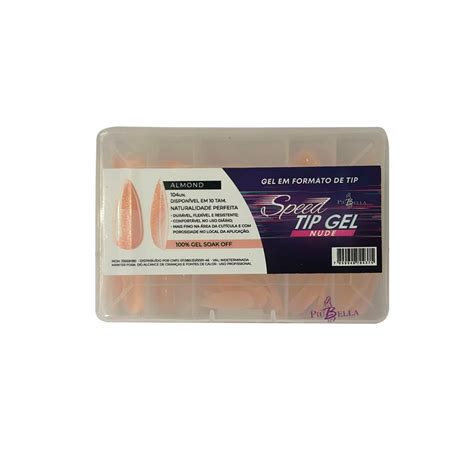 Speed Tip Gel Nude Almond Piu Bella 104 Unidades ShuV2