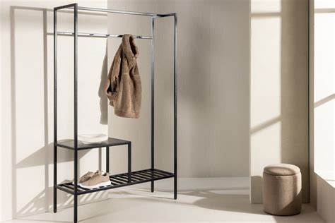 BOURGH Garderobenstange STAAL Garderobe 170x101x38cm - Kompaktgarderobe ...
