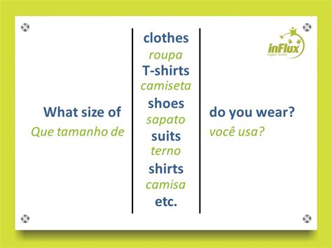 Tamanho De Roupas Em Ingles - RETOEDU
