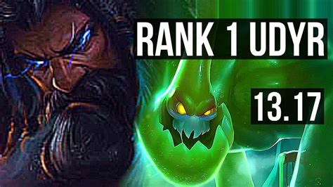 UDYR Vs ZAC JNG Rank 1 Udyr 9 2 9 Dominating Rank 15 NA