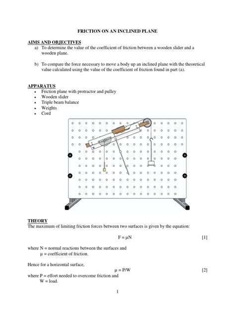 Friction On An Inclined Plane (UPDATED) | PDF | Friction | Plane (Geometry)