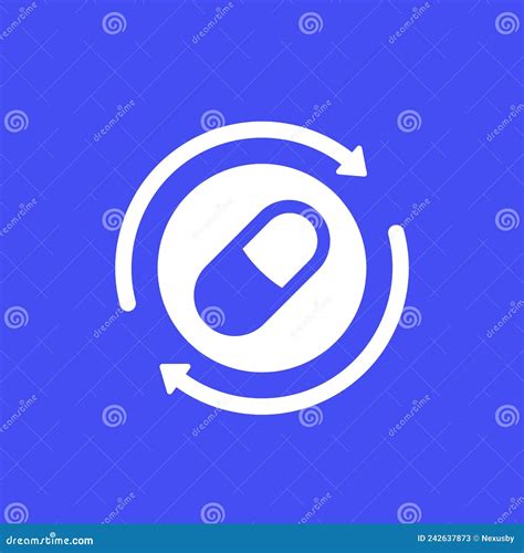 Drug Pill Icon With An Arrow Vector Stock Vector Illustration Of
