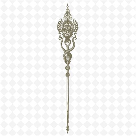 Premium Psd A Gold Key On A White Background With A Pattern Of Flowers