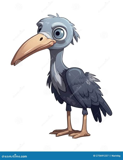 Funny And Cute Bird Transparency Sticker Shoebill Stork Stock Image