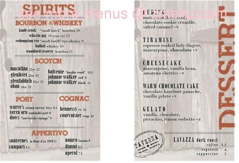 Online Menu of Taverna Rustic Italian Wilmington Restaurant, Wilmington, Delaware, 19810 - Zmenu