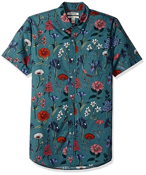 Goodthreads Men S Slim Fit Short Sleeve Printed Poplin Shirt