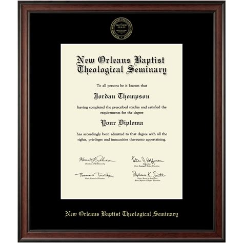 Mastersphd Gold Embossed Diploma Frame In Studio New Orleans Baptist