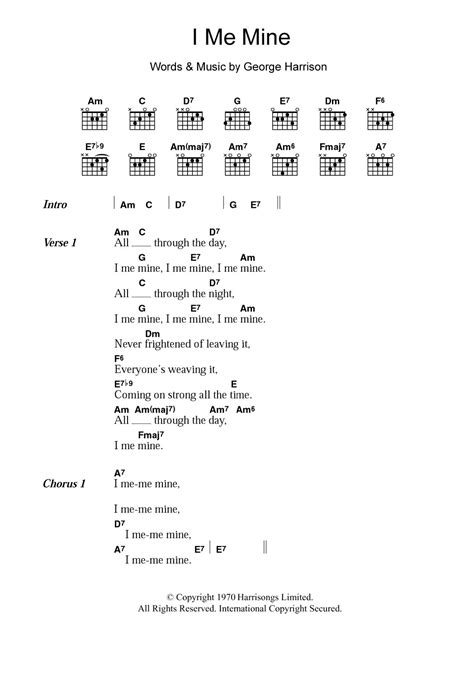 I Me Mine by The Beatles - Guitar Chords/Lyrics - Guitar Instructor