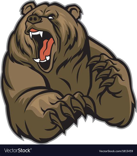 Grizzly Bear Mascot Royalty Free Vector Image Vectorstock