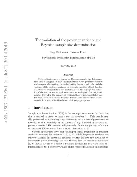 The Variation Of The Posterior Variance And Bayesian Sample Size