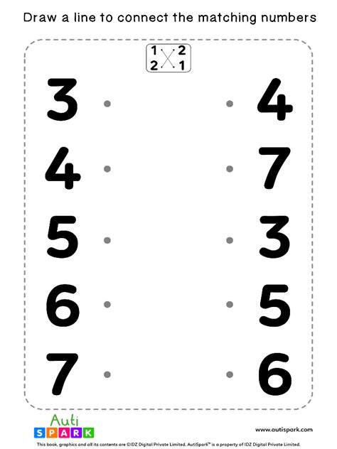 number matching worksheets  autispark
